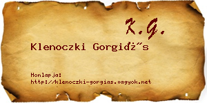 Klenoczki Gorgiás névjegykártya